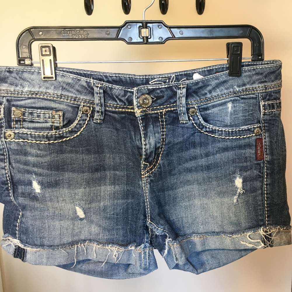Silver Jeans Distressed Shorts "Toni 3 1/2" Short"